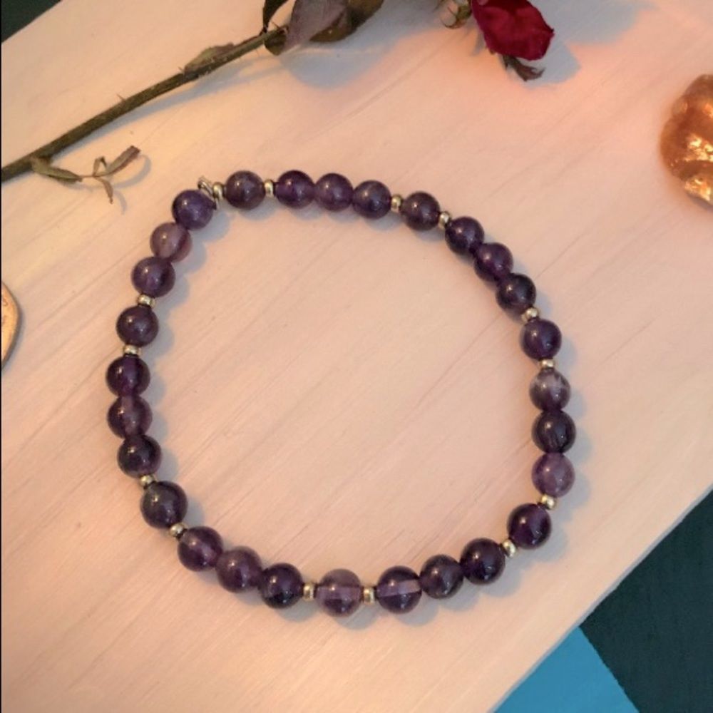 Bracelet | Handmade Authentic Amethyst Stretch Bracelet